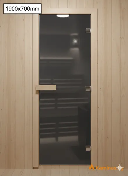 Дверь для сауны DoorWood "Сумерки" 190х70 (графит, короб из лиственных пород)