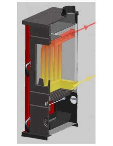 Печь-камин MBS Thermo Vesta Plus кремовая (с водяным контуром)