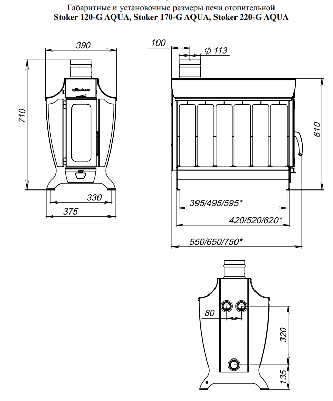 Отопительная печь Stoker 170 AQUA-G