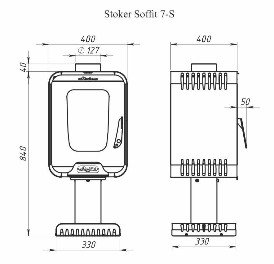 Печь-камин длительного горения Stoker Soffit 7-S
