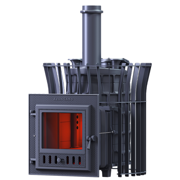 Печь для бани AVANGARD ЗК 25 (М) Ураган в сетке Тюльпан
