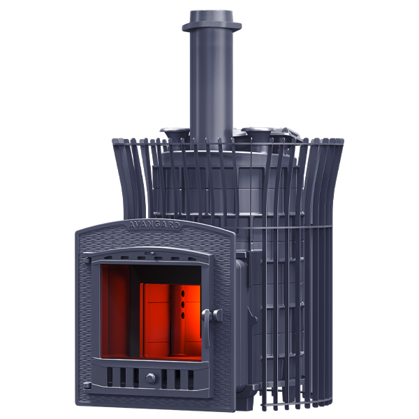 Печь для бани AVANGARD ЗК 25 (П2) Ураган в сетке Тюльпан