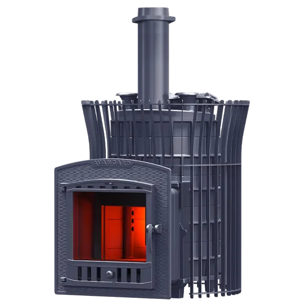 Печь для бани AVANGARD ЗК 25 (П2) Ураган в сетке Тюльпан