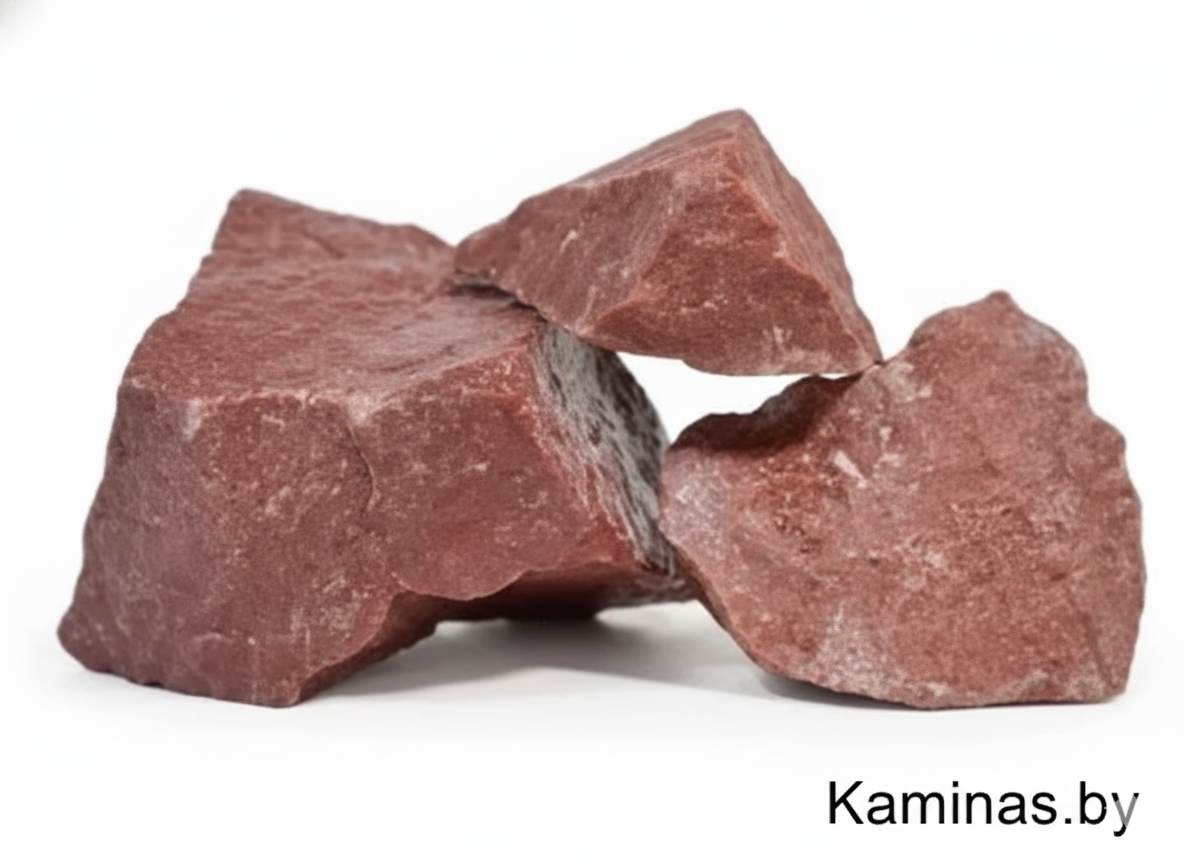 Камни для бани Малиновый кварцит (колотый, мелкий), 20 кг